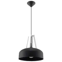 Lampa suspendata CASCO negru/alb