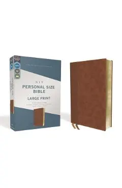 Niv, Personal Size Bible, Large Print, Leathersoft, Brown, Red Letter Edition, Comfort Print