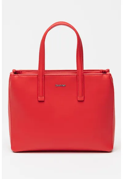 Geanta tote din piele ecologica - Rosu vermillion