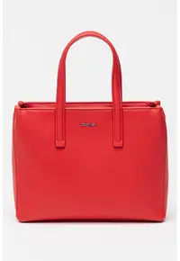 Geanta tote din piele ecologica - Rosu vermillion