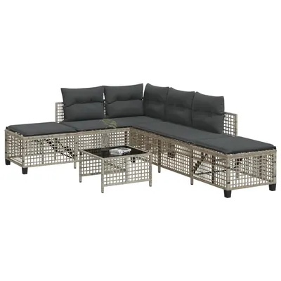 Gossi set mobilier coltar gradina perne 3 piese gri deschis poliratan