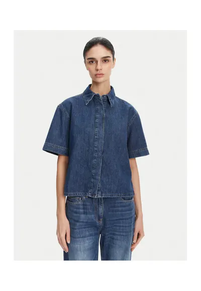 Camasa din denim pentru femei albastru