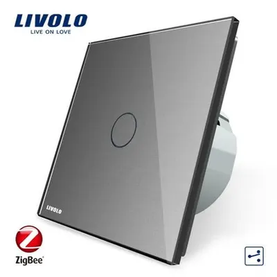 Intrerupator simplu cap scara / cruce ZigBee Gri