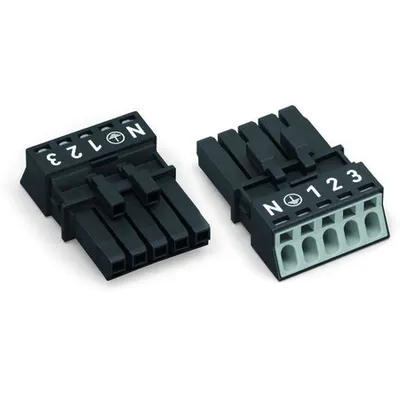 Socket; 5-pole; Cod. A; 1,50 mm²; white