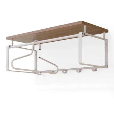 Cuier de perete în culoare naturală/taupe cu raft din oțel 70 cm Rex – Spinder Design