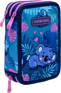 Penar cu rechizite Astra - Koala drăgălașă, 3 fermoare
