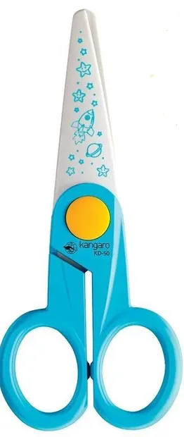 Foarfece din plastic pentru copii Kangaro - KD-50, albastru