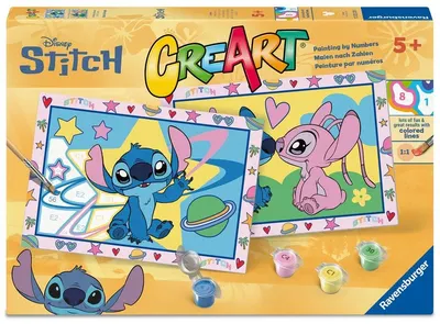 Set de pictat după numere Ravensburger CreArt - Stitch și Angel