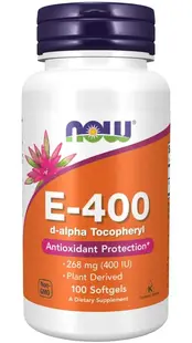 Vitamin E-400 D-Alpha, 100 capsule, Now