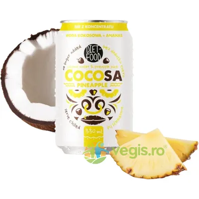 Apa de Cocos Naturala cu Ananas fara Zahar 330ml