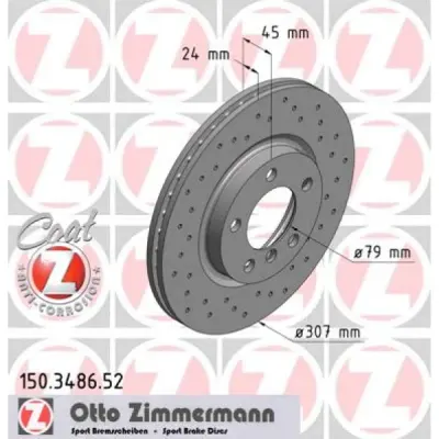 Disc frana ZIMMERMANN 150.3486.52