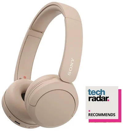 Căști wireless cu microfon Sony - WH-CH520, bej
