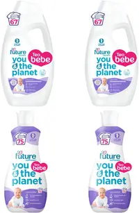 Pachet promo 3 + 1 Future baby - Gel concentrat pentru spălare cu lavandă, 2 x 2.7 l + Balsam de rufe cu lavandă, 2 x 1.5 l