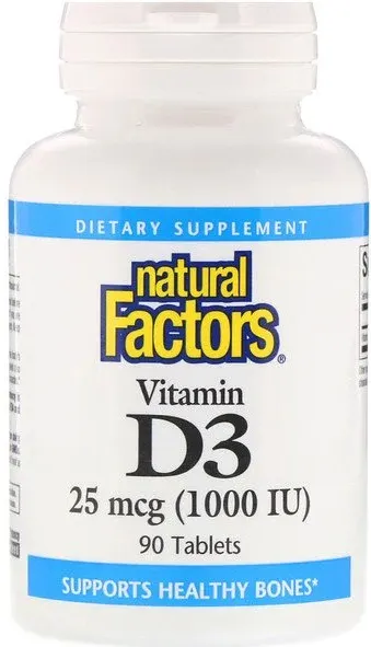Vitamin D3, 1000 IU, 90 tablete, Natural Factors