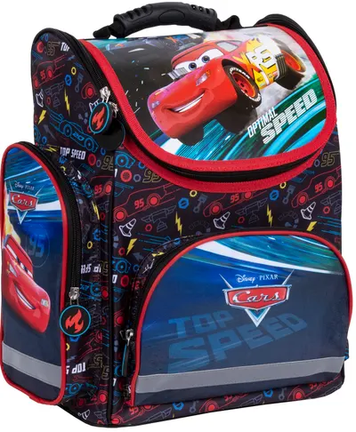 Ghiozdan scolar ergonomic Derform - Cars, cu 1 compartiment