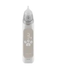 Aspirator nazal electric KikkaBoo Beige pentru bebelusi si copii cu protectie anti-reflux,3 nivele aspiratie,3 varfuri silicon,ecran led,baterie 700mAh,muzica si lumini
