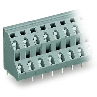Double-deck PCB terminal block; 2.5 mm²; Pin spacing 7.5 mm; 2 x 8-pole; CAGE CLAMP®; 2,50 mm²; gray