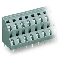 Double-deck PCB terminal block; 2.5 mm²; Pin spacing 7.5 mm; 2 x 8-pole; CAGE CLAMP®; 2,50 mm²; gray