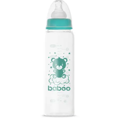 Baboo Anti-colic Glass Feeding Bottle Narrow Neck biberon de sticlă 3m+ 1 buc