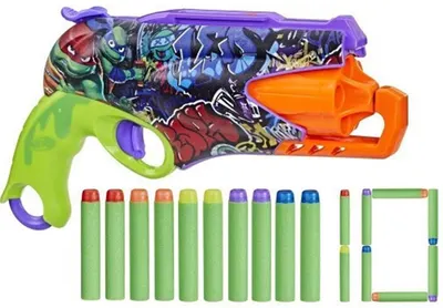 Blaster Nerf - Teenage Mutant Ninja Turtles, cu 10 săgeți