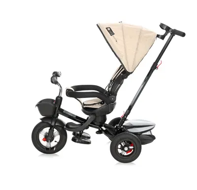Tricicleta pentru copii Lorelli Zippy Air Pearl control parental 12-36 luni cu scaun reversibil, rotire 360 grade, spatar reglabil pe multiple pozitii, roti din cauciuc cu camera si 2 tipuri de suport pentru picioare