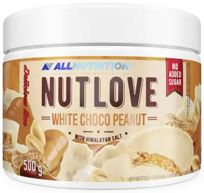Nutlove Cremă dietetică tartinabilă, ciocolată albă cu arahide, 500 g, AllNutrition
