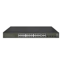 Switch cu 24 porturi RJ45 1000 (PoE+) + 4 porturi SFP/RJ45 Combo Schrack QLGES2128P, 19 inch, 380 W, cu management