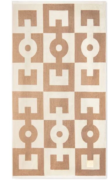 La Reina Home Prosop de plajă - Daytona, 100 x 180 cm, 100% bumbac, taupe cu bej