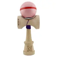 Jucarie de indemanare din lemn, Kendama X, Flippy, Silken, King Size V3, Super Sticky, 18 cm, Roz