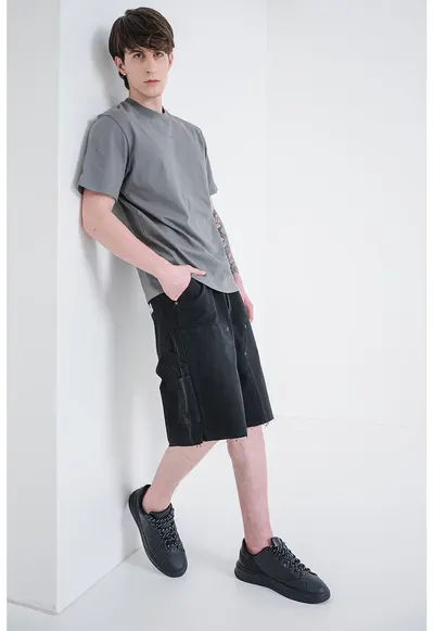 Tricou relaxed fit de bumbac Dapolino - Gri inchis