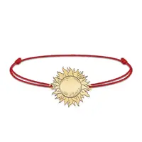 Sun- Bratara personalizata snur cu soare din argint 925 placat cu aur galben 24K