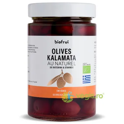 Masline Intregi in Saramura Selectie Kalamon Ecologice/Bio 200g