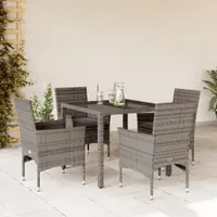 Gossi set mobilier de gradina cu perne 5 piese gri poliratan & sticla