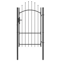 vidaXL Poartă de grădină WOERDEN 175 x 100 cm Oțel Gri Blocat