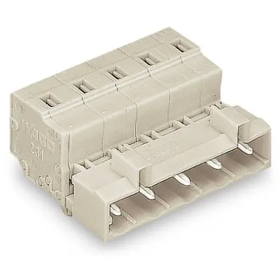 1-conductor male connector; 100% protected against mismating; Snap-in mounting feet; 2.5 mm²; Pin spacing 7.5 mm; 11-pole; 2,50 mm²; light gray
