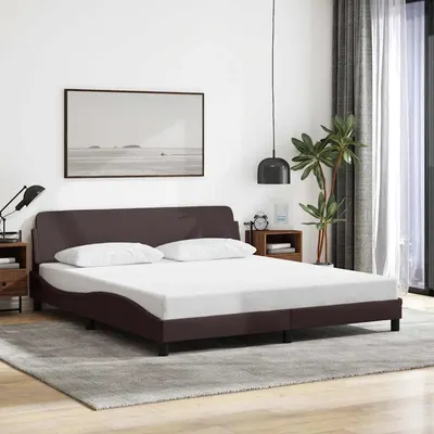 vidaXL Cadru de pat, Dover, maro închis, 160x200 cm, textil