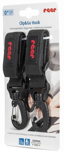 Cârlige universale Reer Clip&Go - negru, 2 bucăți
