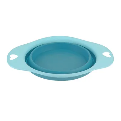 Bol pliabil, din silicon, pentru animale, 19 cm, culoarea albastru