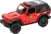 Mașinuță metalică Kinsmart Firefighter Edition - 2018 Jeep Wrangler Rubicon, 1:34, roșu