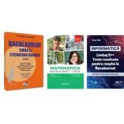 Pachet Bacalaureat 2026. Limba si literatura romana, Matematica M2 Profil Stiinte ale naturii si INFORMATICA. Limbaj C++. Teste rezolvate Mate-Info