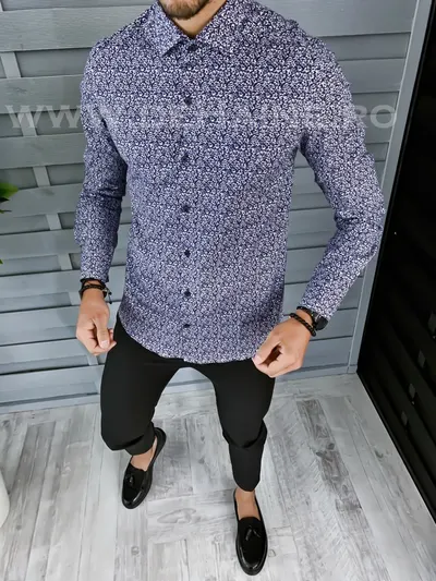 Camasa barbati eleganta cu imprimeu slim fit A4428 W11-3.1.2.3