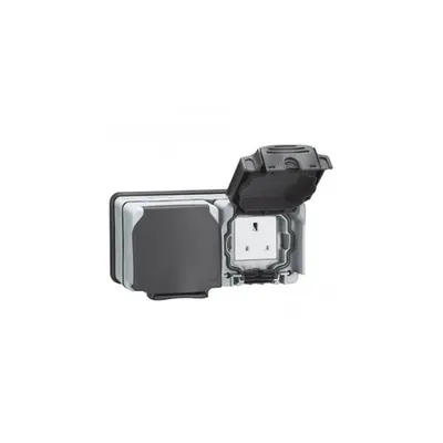 priza Plexo 66 - 2 module unswitched - 13 A 250 V~ - gri