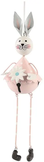 Decor metalic ADS - Iepure cu o floare, 6 x 20 cm