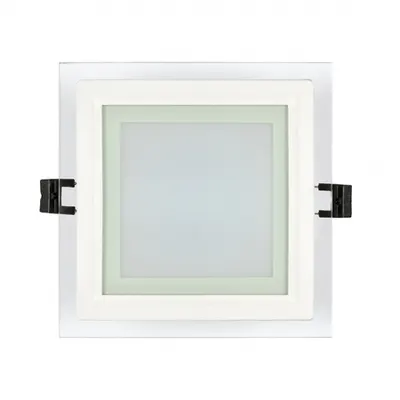 Panou LED cu sticla, incastrabil, patrat, 6W, SMD2835, lumina calda, IP44
