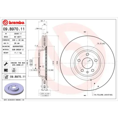 Disc frana BREMBO 09.B970.11