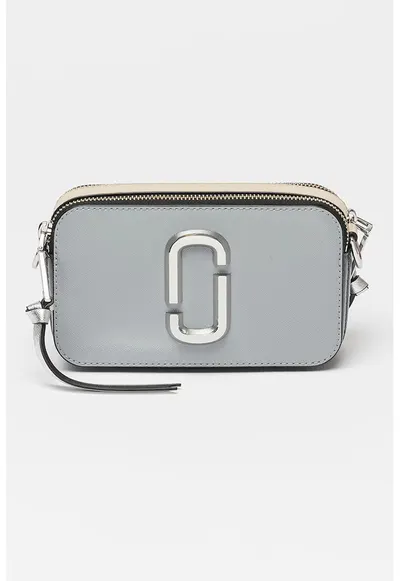 Geanta crossbody din piele The Snapshot - Gri/Argintiu