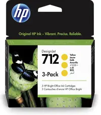 Cartuș de cerneală HP - 712, pentru DesignJet T230/T630/T650, 3-Pack, Yellow