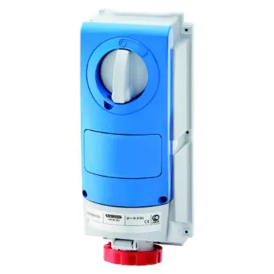 Priza industriala cu interblocaj verticala - WITHOUT BOTTOM - WITHOUT FUSE-HOLDER BASE - FOR HEAVY-DUTY USE - 3P+N+E 16A 346 - 415V - 50/60HZ 6H - IP66