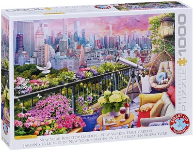 Puzzle Eurographics din 1000 piese - Grădină pe acoperiș în New York