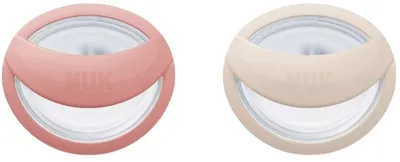 Suzete din silicon NUK Perfect Match - Mommy Feel, 0-6 luni, 2 bucăți, bej/roz